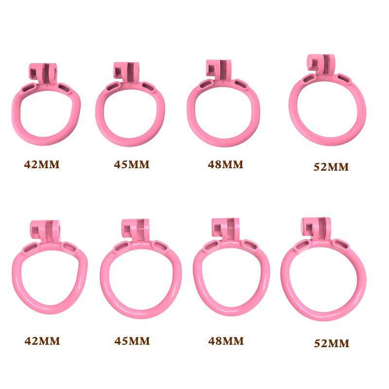Pink Resin Chastity Cage with Removable Soft Spikes Sex Punishment for Sissy