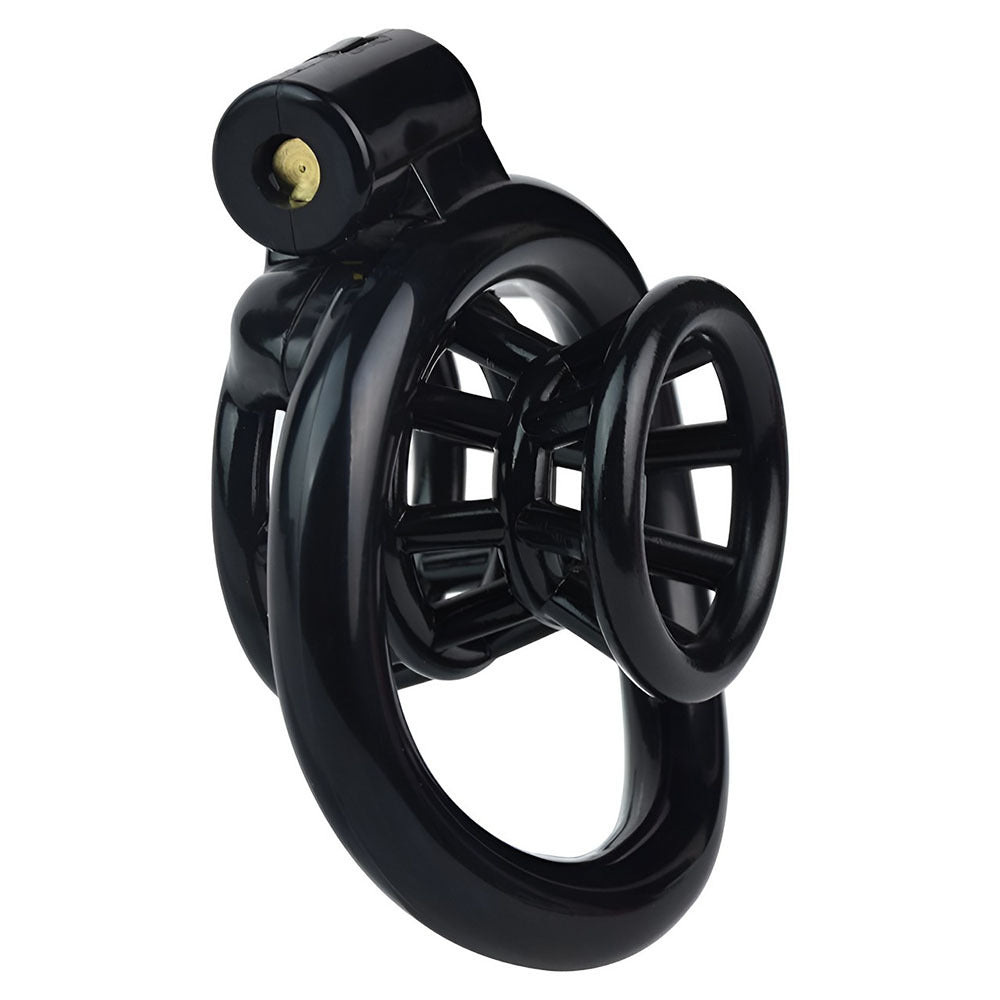 Black Resin Inverted Negative Chastity Cage Breathable Lightweight Male Chastity Device