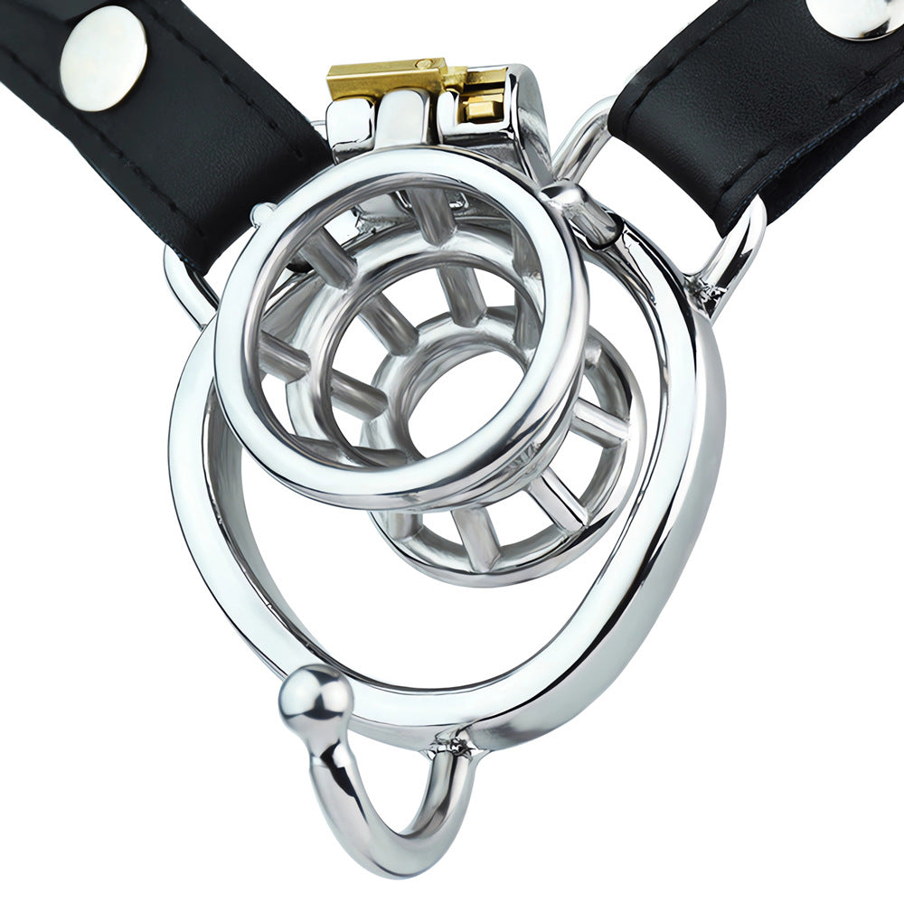 Chastity Belt For Men with Inverted Cock Cage and Penis Ball Separator