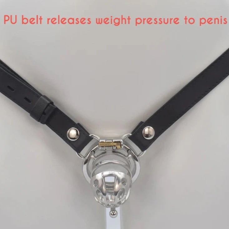 Ultra Small Metal Chastity Cage Device in 3 Sizes with PU Strap