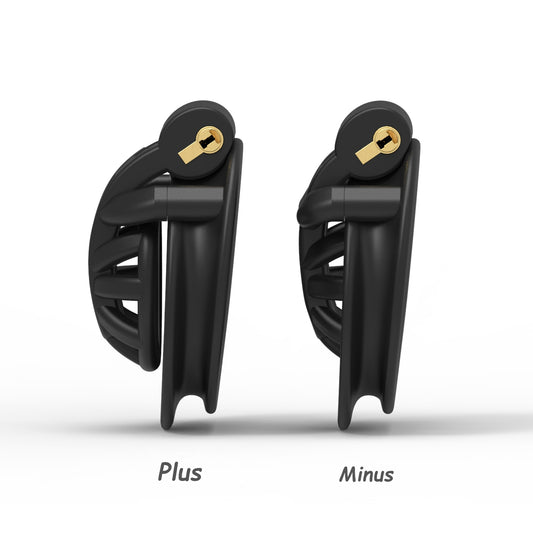 Positive/Negative Resin Chastity Cage Set - Minus/Plus Chastity Device - KeepMeLocked