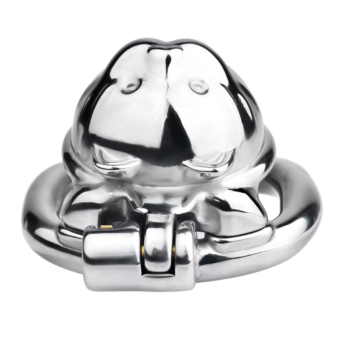Cute Lucky Cat Small Chastity Cage Silver/Gold Metal Cock Lock