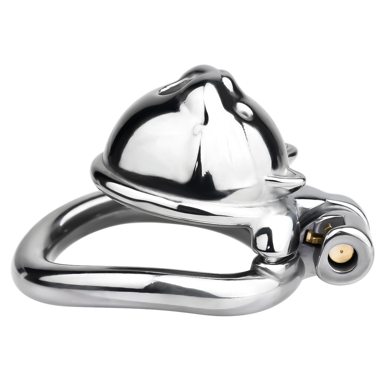 Cute Lucky Cat Small Chastity Cage Silver/Gold Metal Cock Lock