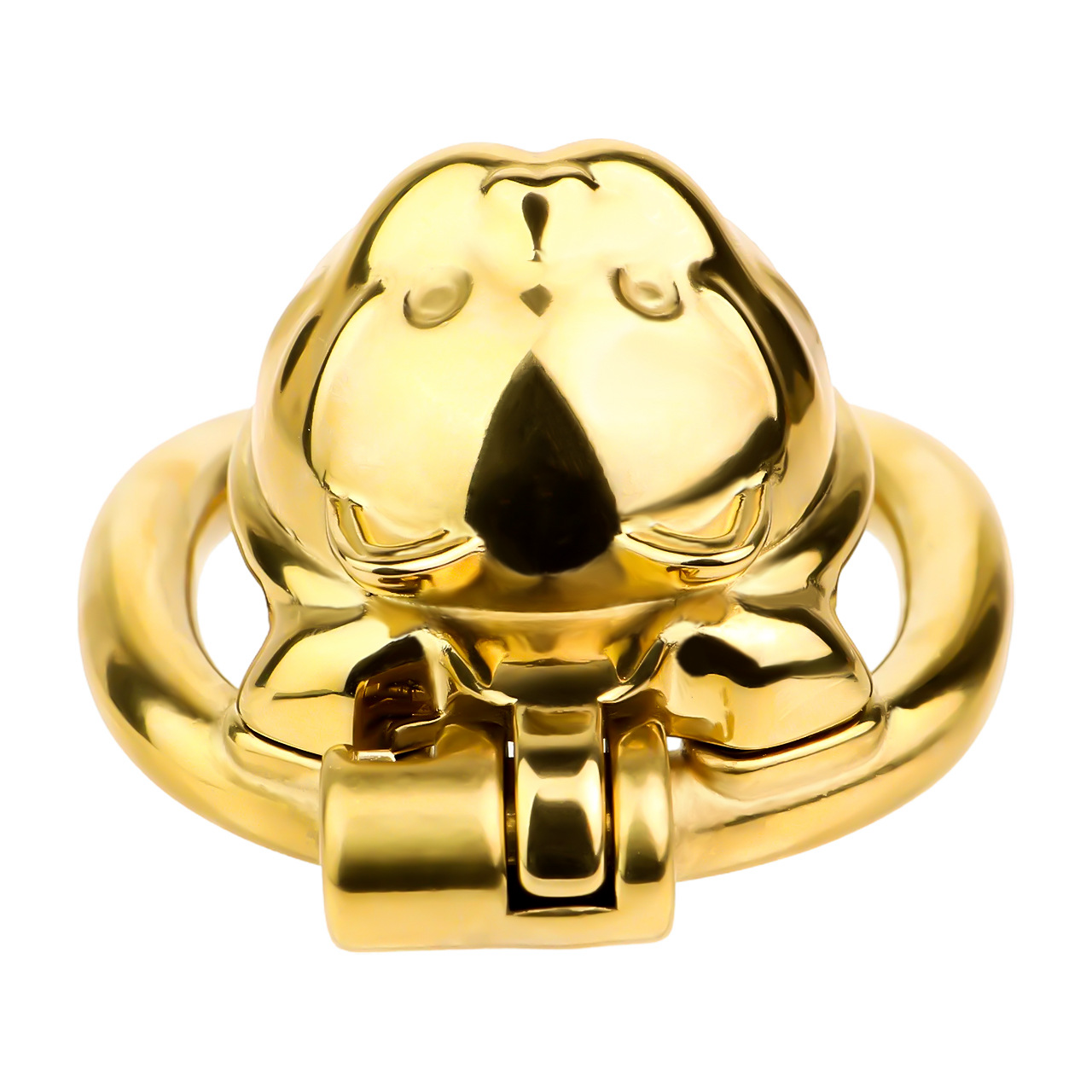 Cute Lucky Cat Small Chastity Cage Silver/Gold Metal Cock Lock