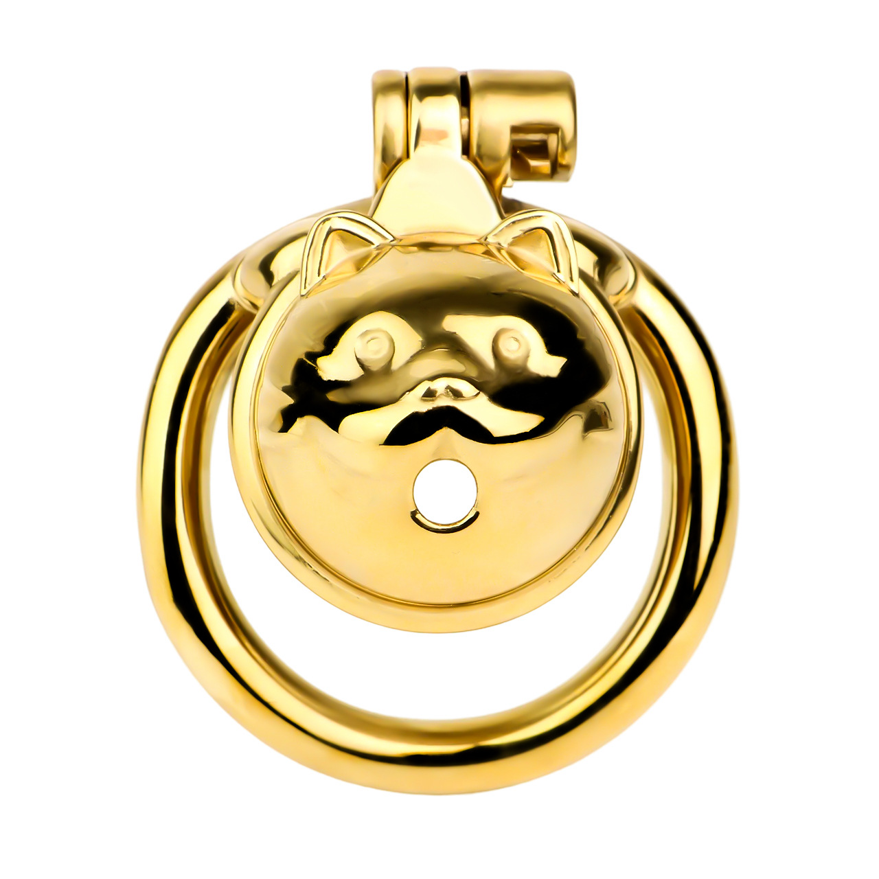 Cute Lucky Cat Small Chastity Cage Silver/Gold Metal Cock Lock