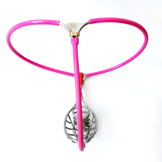 Male Invisible Chastity Belt with Metal Cock Cage - BDSM Bondage Lockable Chastity Pants - KeepMeLocked