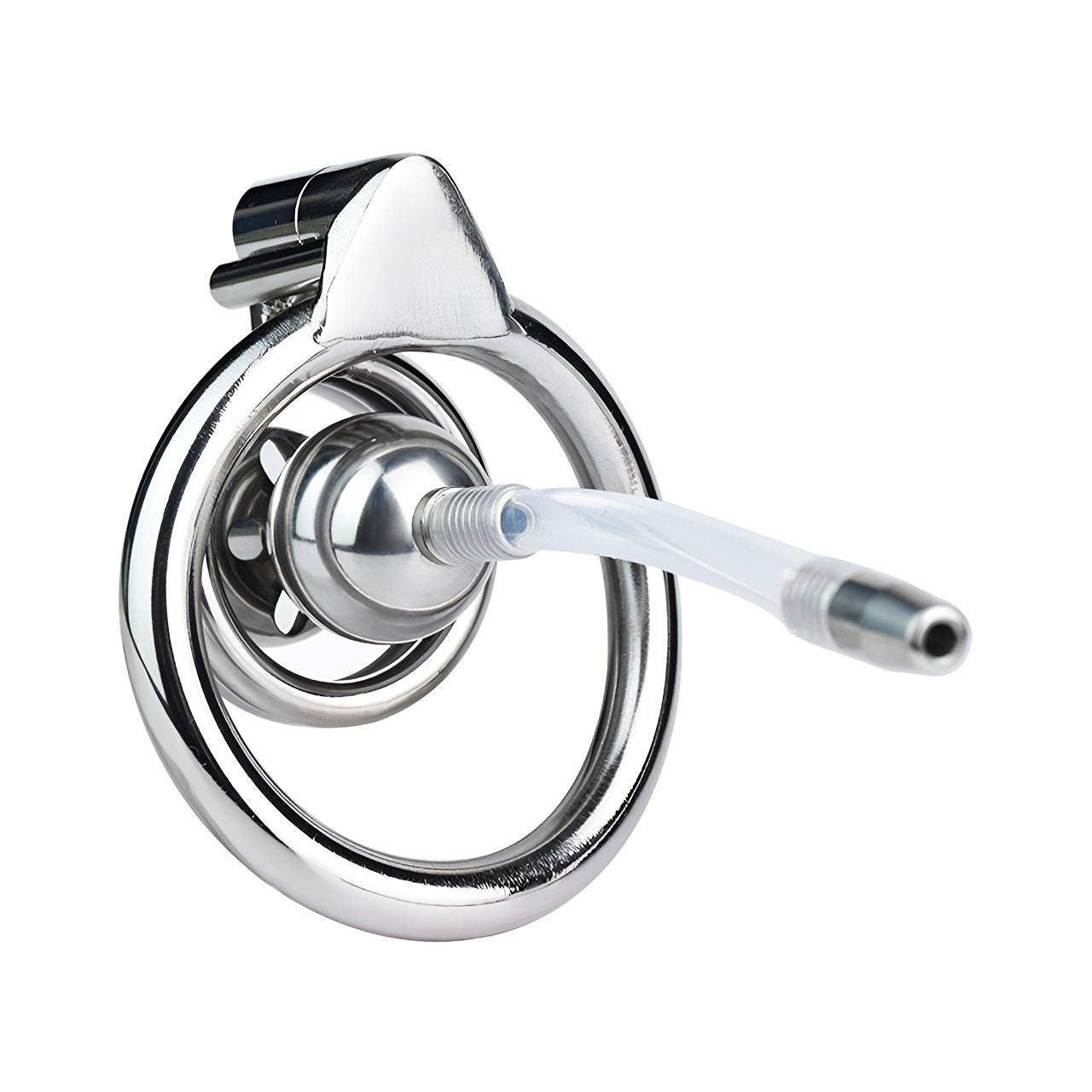 Micro Negative Inverted Flat Chastity Cage with Silicone Urethral Catheter