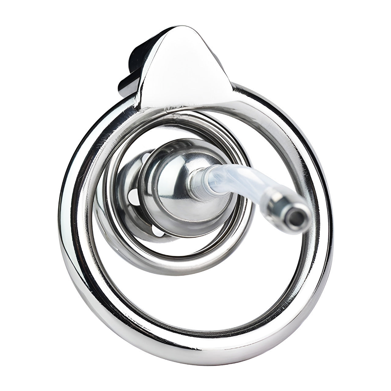 Micro Negative Inverted Flat Chastity Cage with Silicone Urethral Catheter
