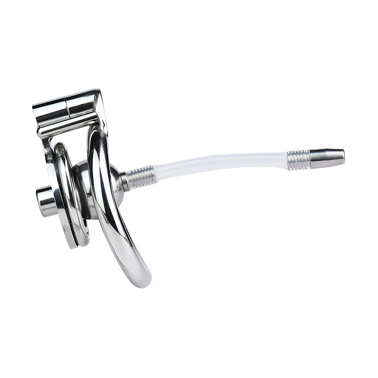 Micro Negative Inverted Flat Chastity Cage with Silicone Urethral Catheter