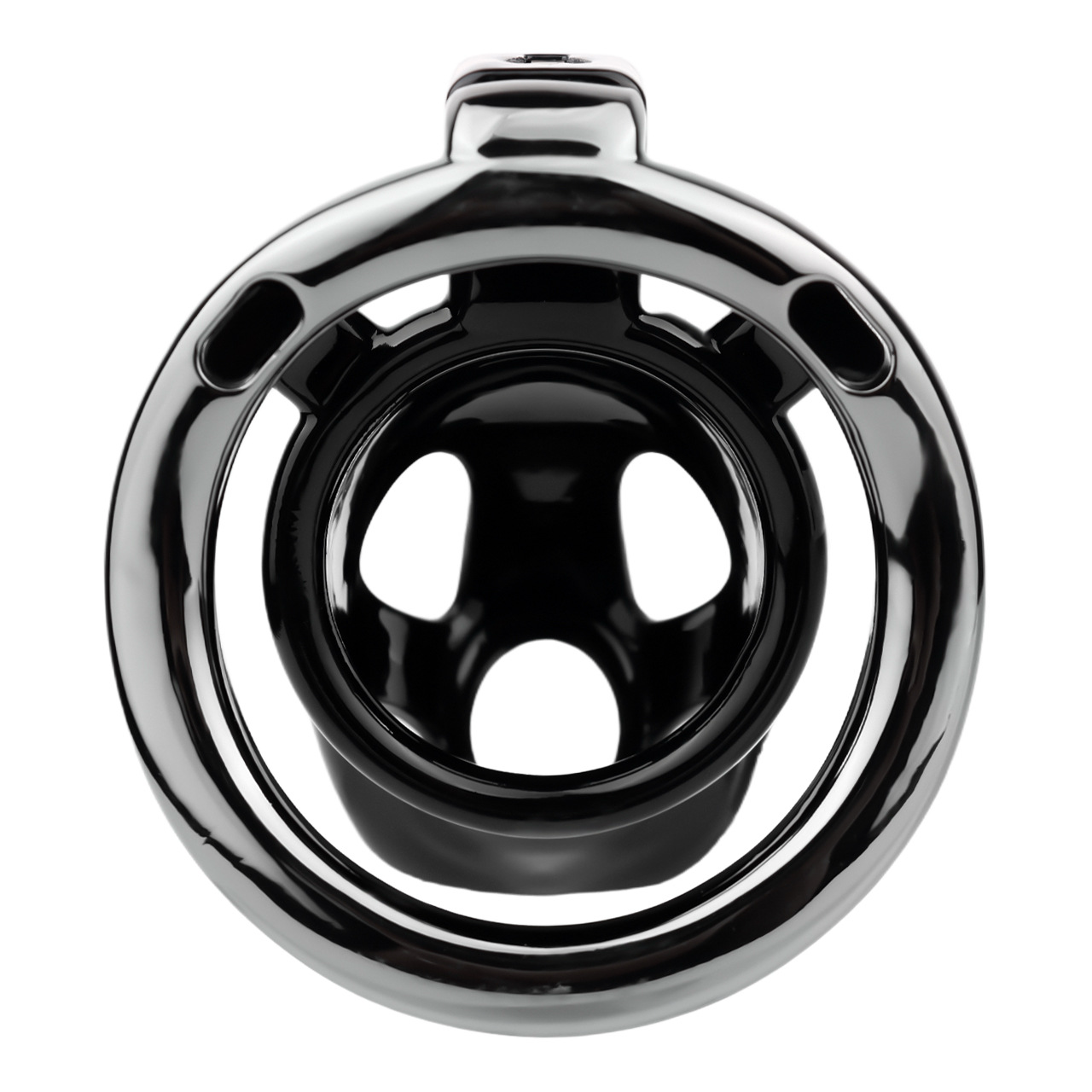 Black Cobra Resin Chastity Cage with 4 Aluminum Alloy Base Rings Lightweight Comfy Cock Lock