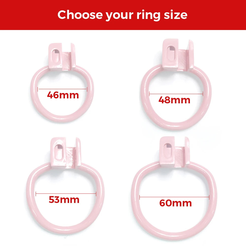 Micro Sissy Negative Chastity Cage with 4 Rings - KeepMeLocked