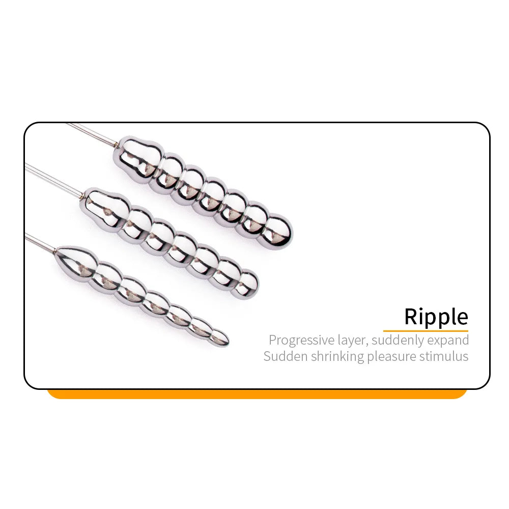 Beaded Thread Metal Urethral Sounding Dilator with Handle Stainless Steel Urethral Catheter Dilator Penis Plug