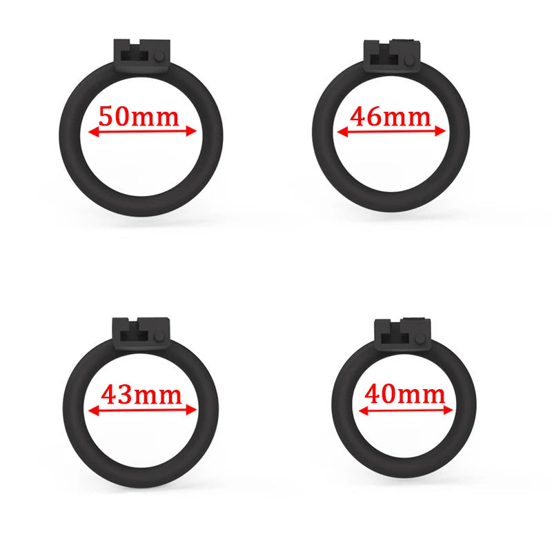 Negative/Micro/Small Chastity Cage Set with 4 Rings - KeepMeLocked