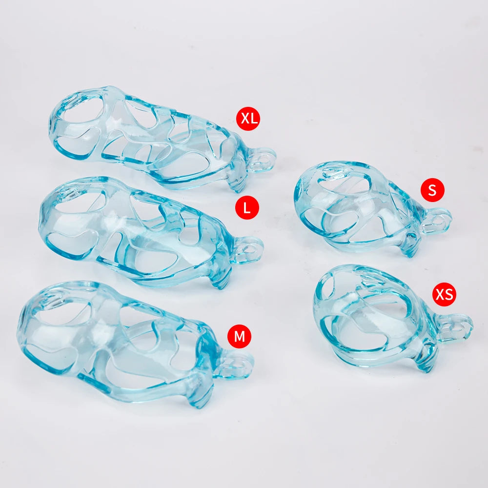 3D Printed Ice Blue Cobra Chastity Cage Lightweight Resin Cock Cage - KeepMeLocked