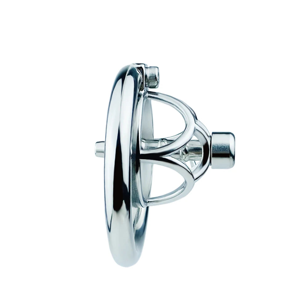 Stainless Steel Negative Chastity Cage with Removable Metal Urethral Tube - KeepMeLocked