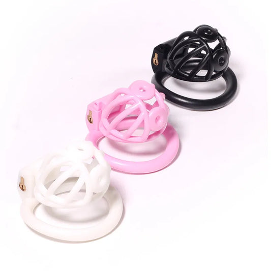 Resin PA Chastity Cage with 4 Rings - KeepMeLocked