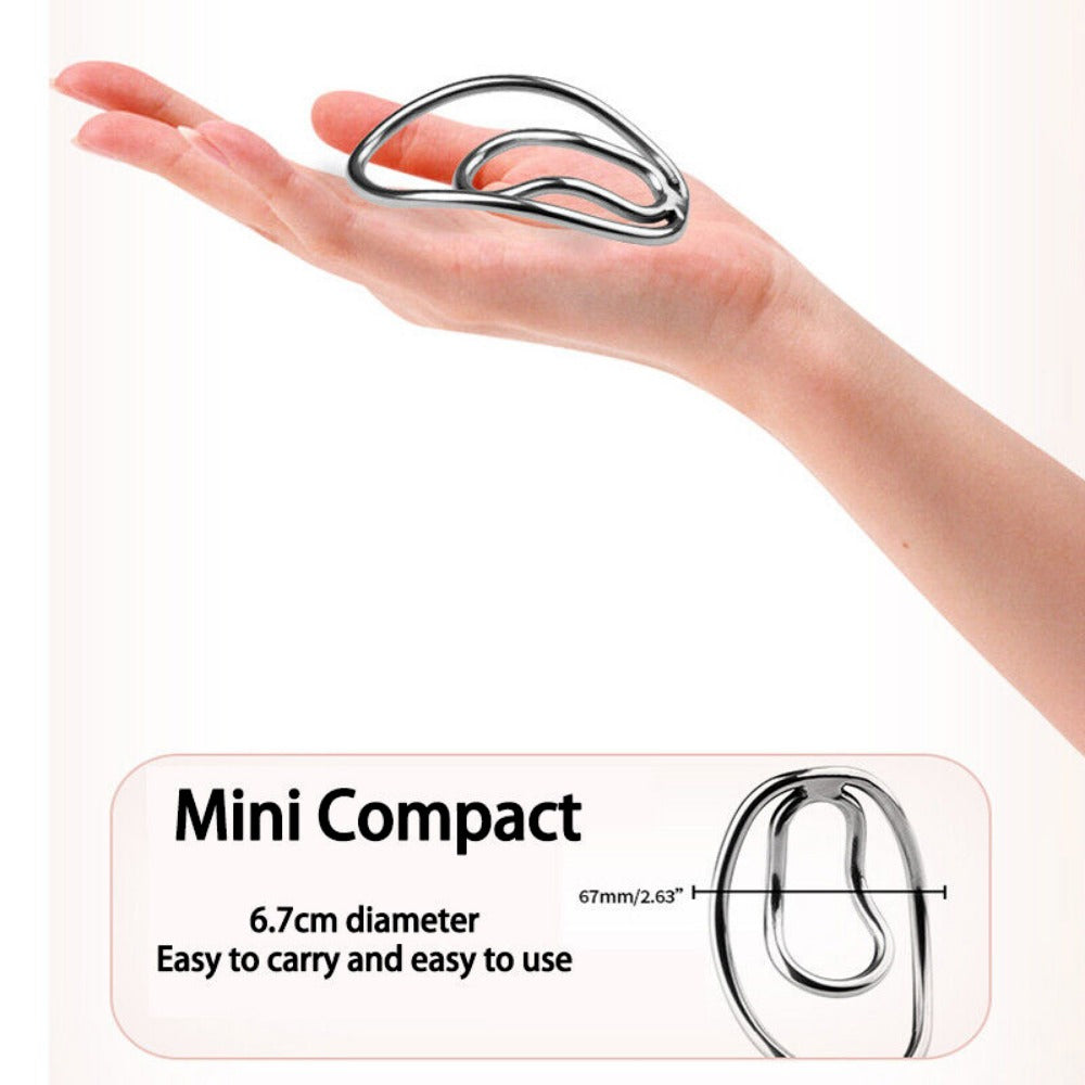 Metal Fufu Clip Penis Ring For Sissy - Silver - KeepMeLocked