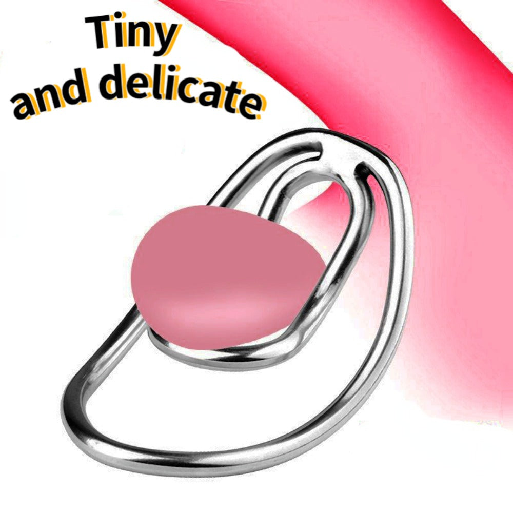 Metal Fufu Clip Penis Ring For Sissy - Silver - KeepMeLocked