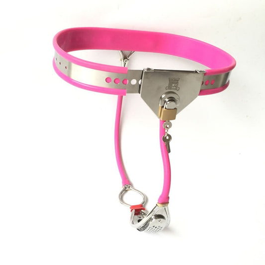 Stainless Steel Female Chastity Belt with Anus Ring and Silicone Liner - KeepMeLocked