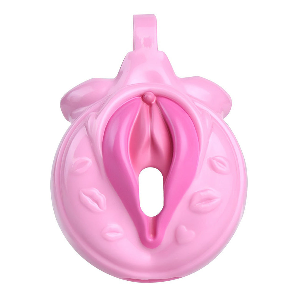 Tiny 3D Printed Flat Cock Cage in Vagina Shape