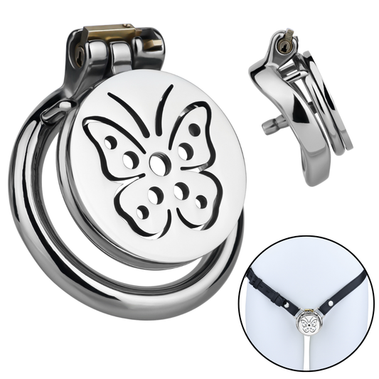 Sissy Butterfly Flat Chastity Cage – Cute & Discreet