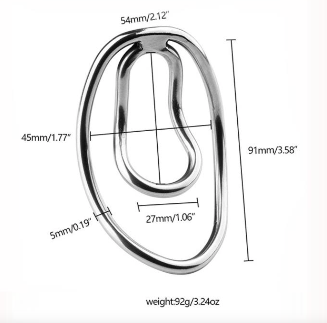 Metal Fufu Clip Penis Ring For Sissy - Silver - KeepMeLocked