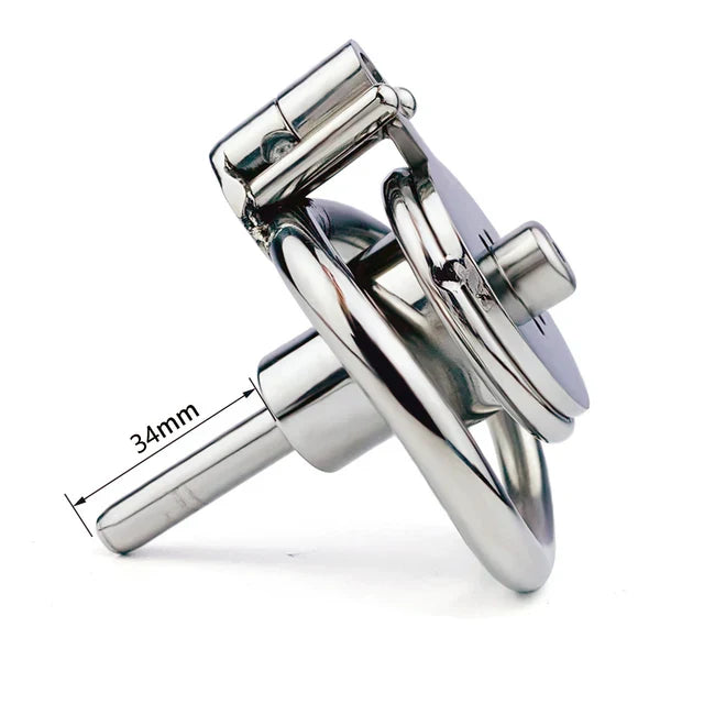 femboy inverted cock cage with urethral sounding rod
