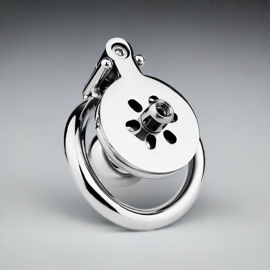 BDSM Sissy Inverted Chastity Cage With Metal Cylinder Penis Rings