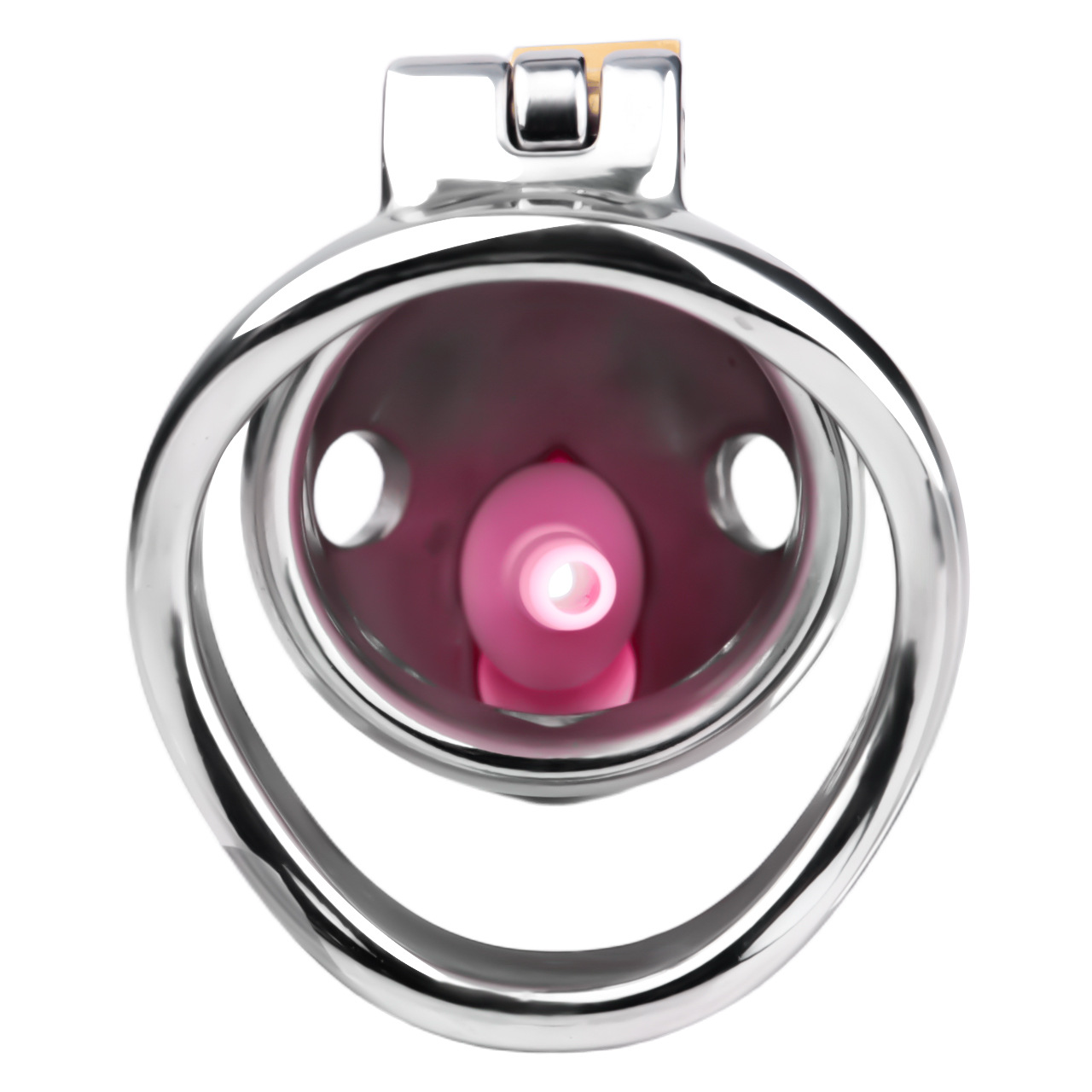 Dispositif de chasteté Goldfish en acier inoxydable avec cathéter clitoridien en silicone