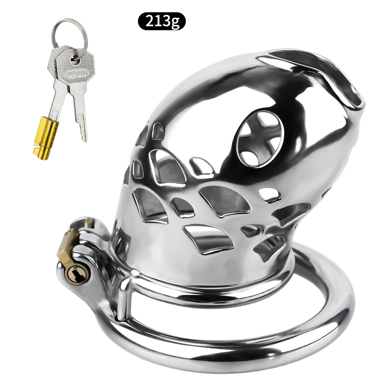 Dispositif de chasteté Goldfish en acier inoxydable avec cathéter clitoridien en silicone