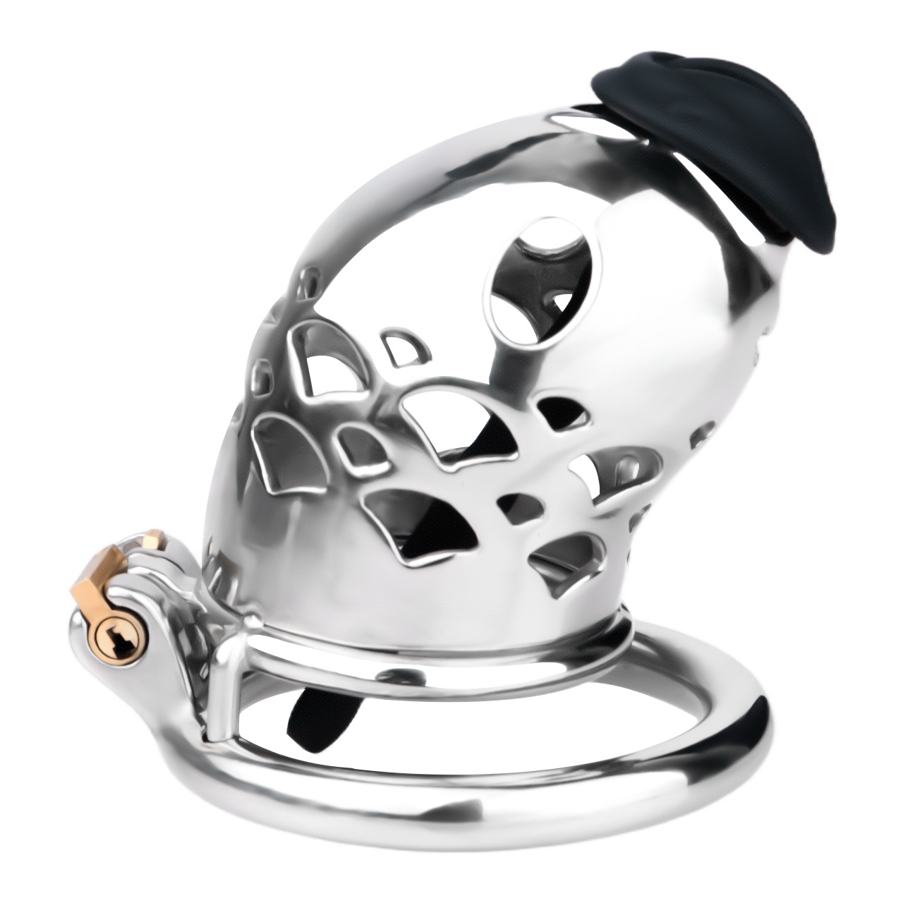 Dispositif de chasteté Goldfish en acier inoxydable avec cathéter clitoridien en silicone