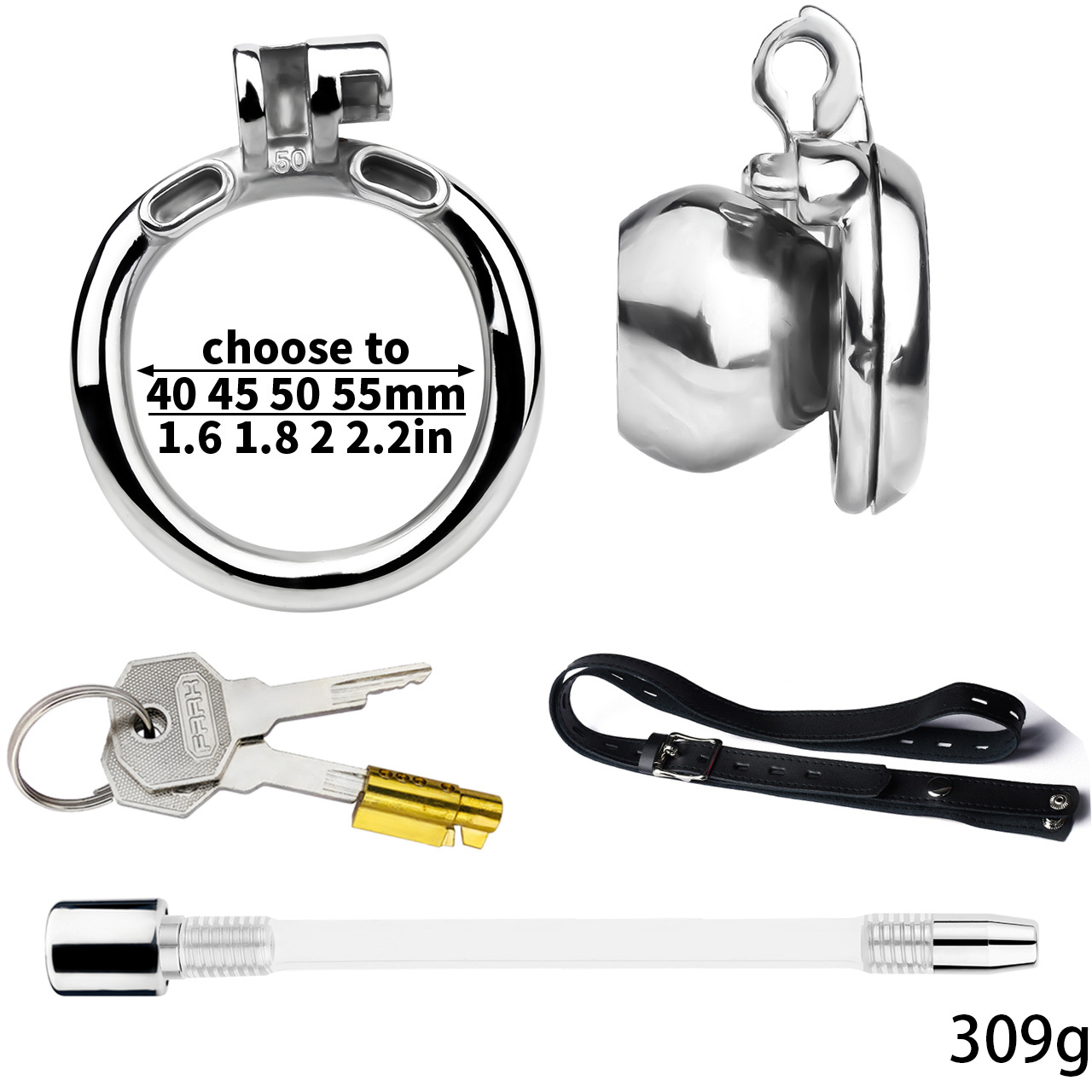 Micro Inverted Chastity Cage with Removable Silicone Catheter