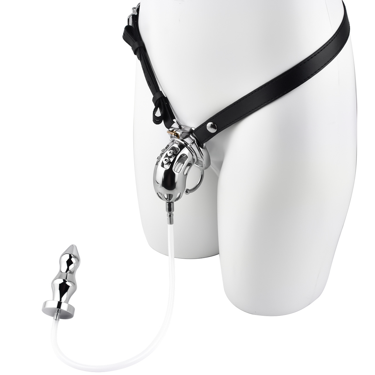 Spiked Metal Cobra Chastity Cage with Urethral Anal Plug BDSM Play Sex Toy Chastity Training for Couples or Solo Play