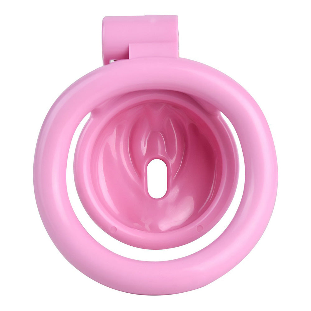 micro pink chastity cage in pussy shape