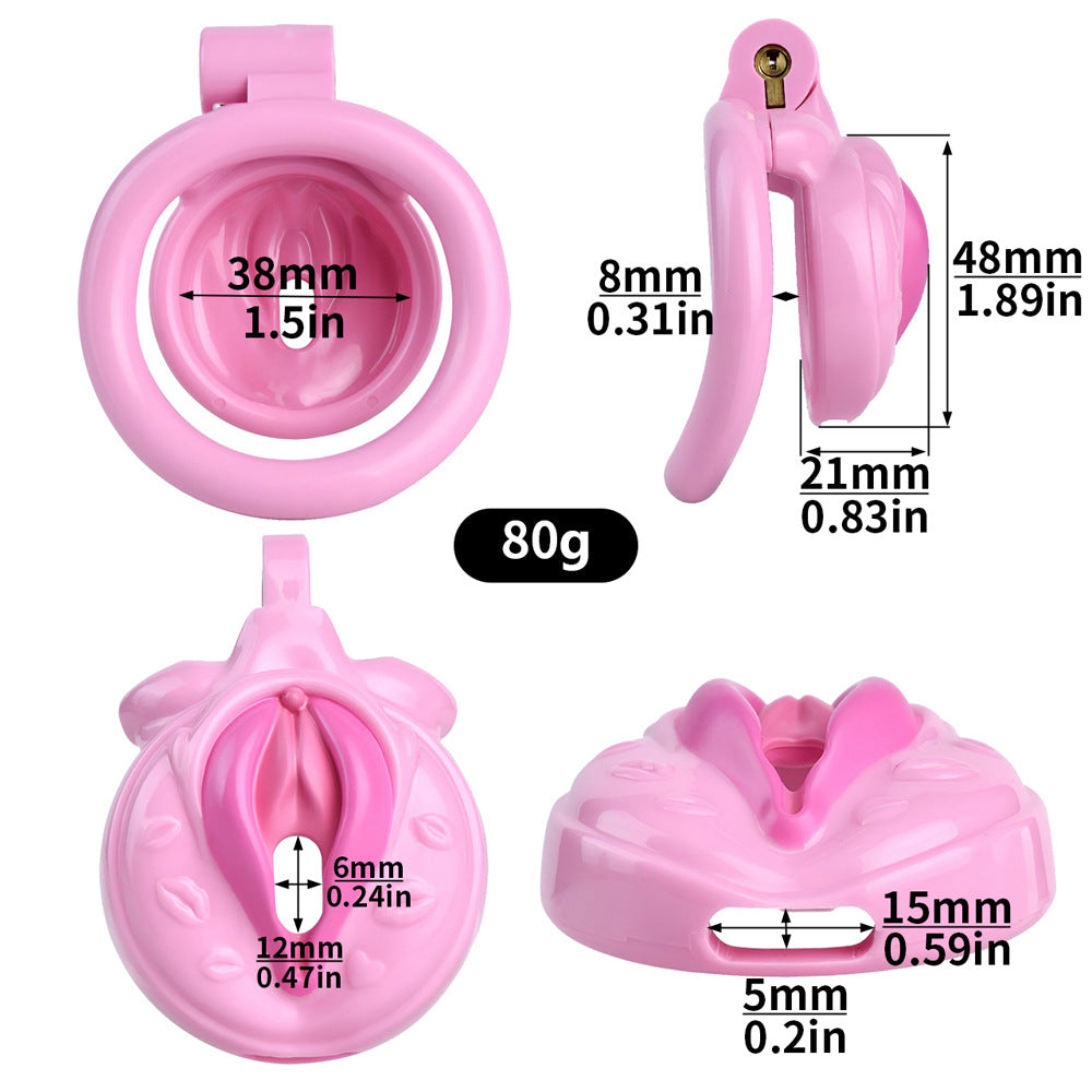 pink clit chastity cage for sissy