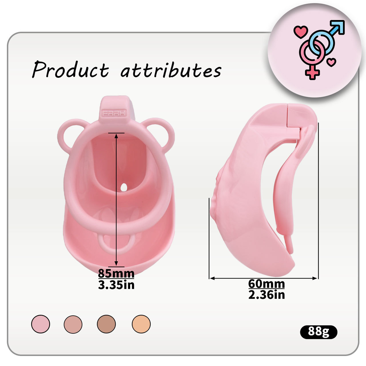 Pink Plastic cahstity cage in pussy shape