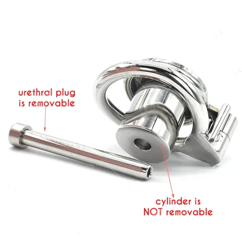 sissy negative metal chastity cage with urethral plug
