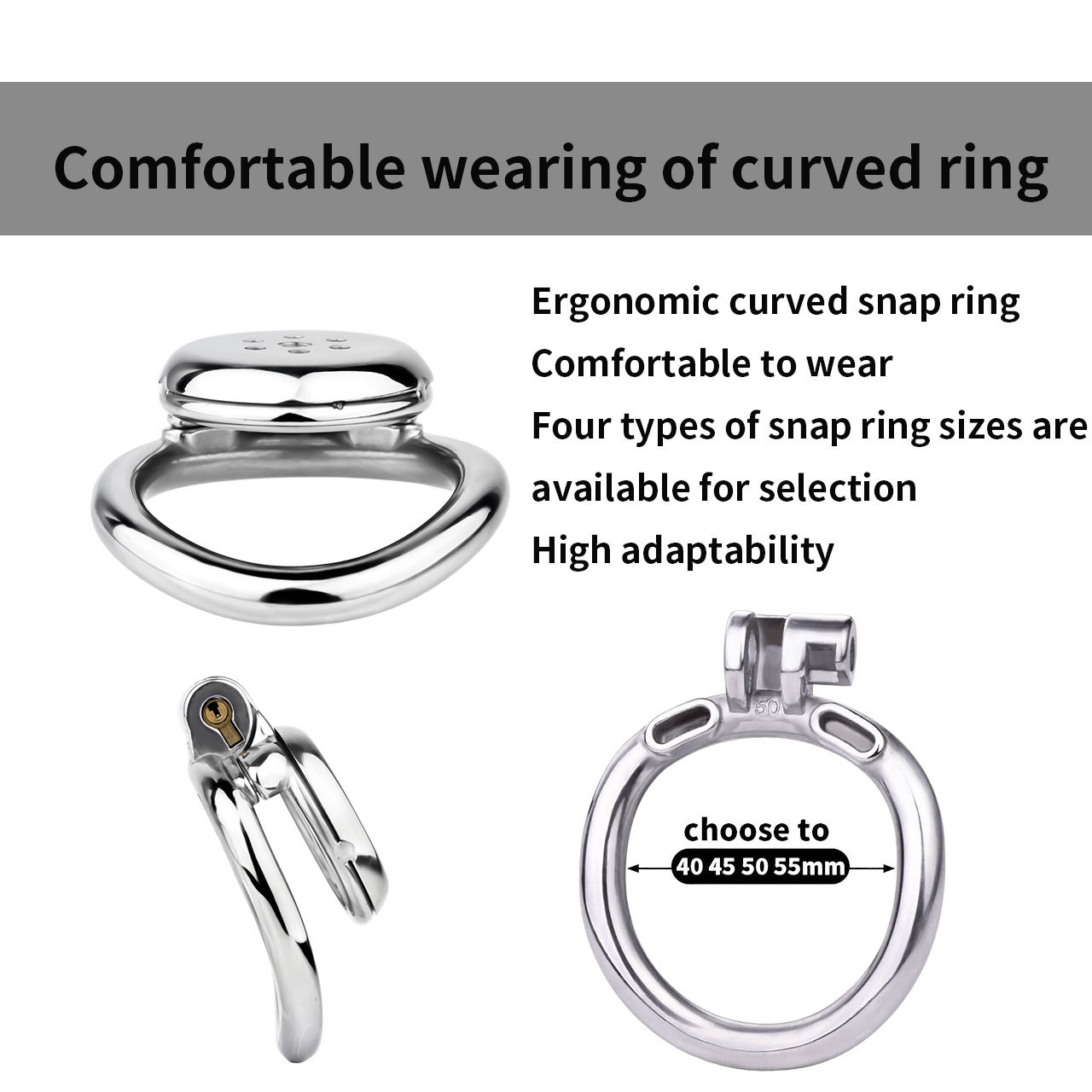Metal Wrapped Flat Chastity Cage Discreet Penis Cage with Belt for Men