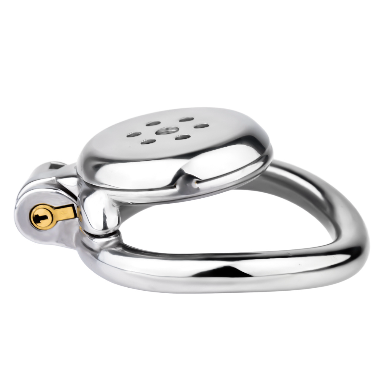 Metal Wrapped Flat Chastity Cage Discreet Penis Cage with Belt for Men