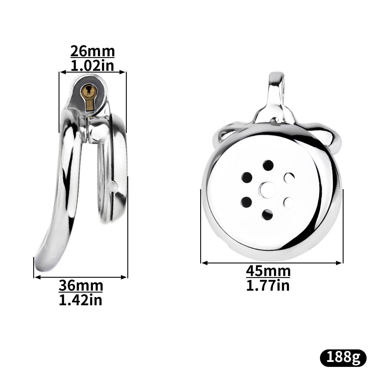 Metal Wrapped Flat Chastity Cage Discreet Penis Cage with Belt for Men