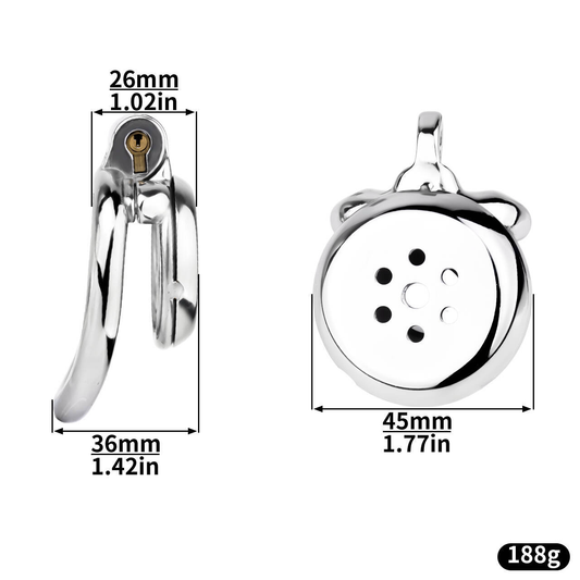 Metal Wrapped Flat Chastity Cage Discreet Penis Cage with Belt for Men