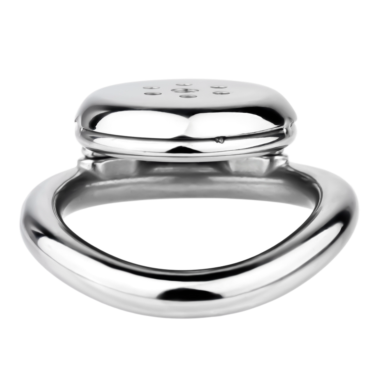 Metal Wrapped Flat Chastity Cage Discreet Penis Cage with Belt for Men
