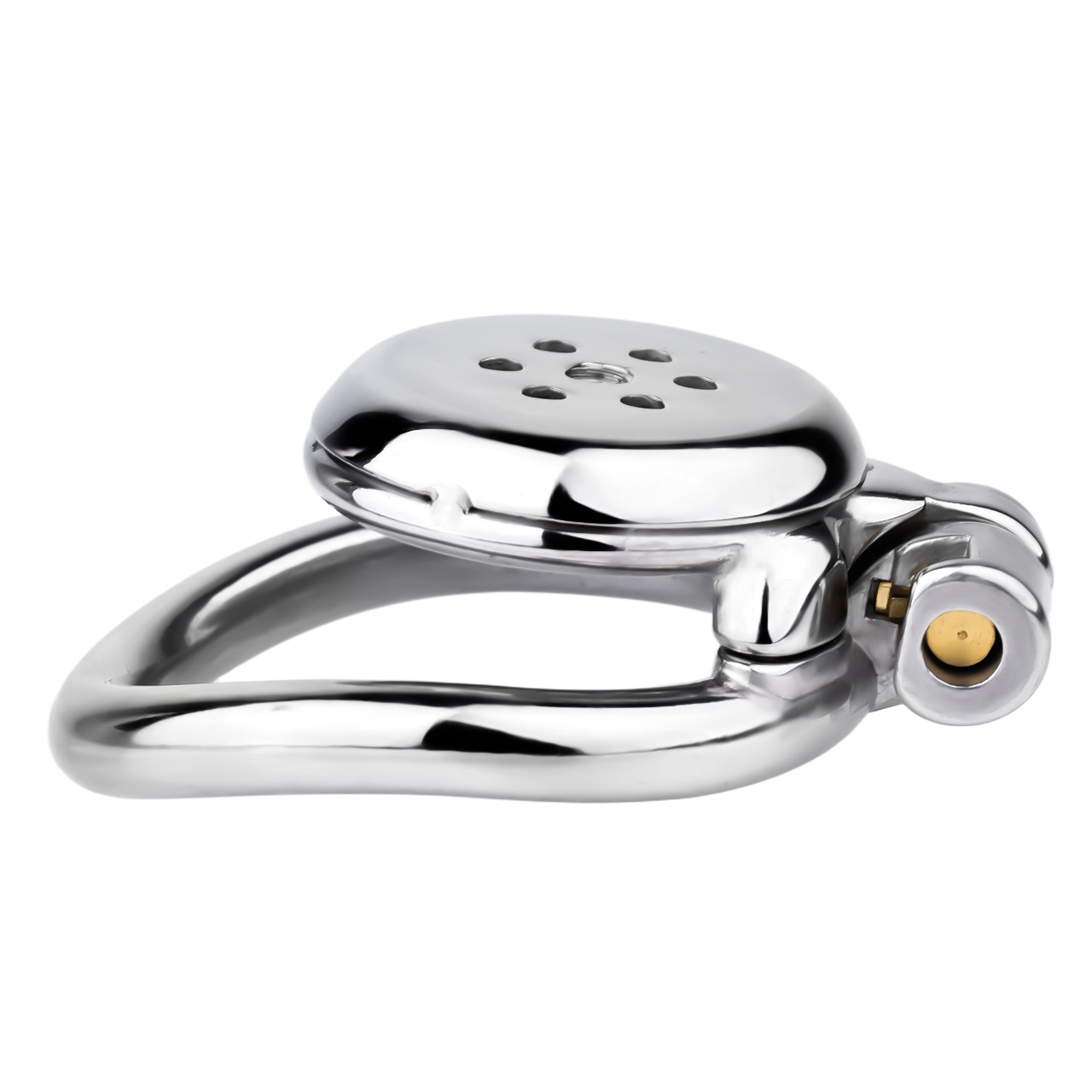 Metal Wrapped Flat Chastity Cage Discreet Penis Cage with Belt for Men