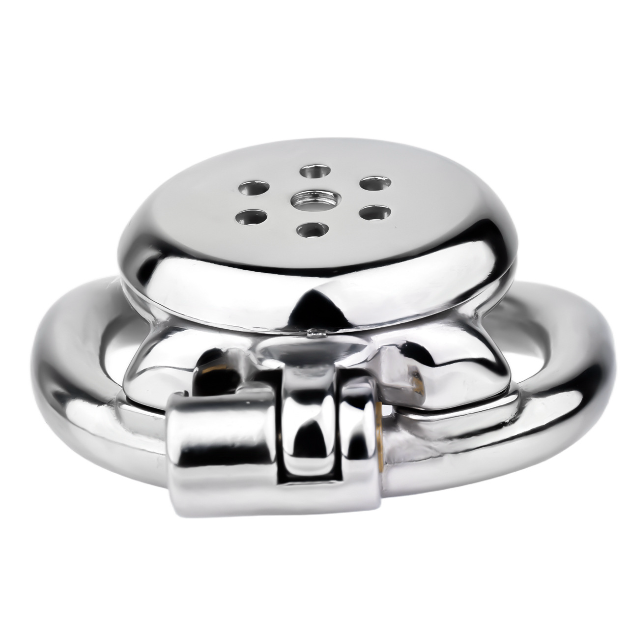 Metal Wrapped Flat Chastity Cage Discreet Penis Cage with Belt for Men