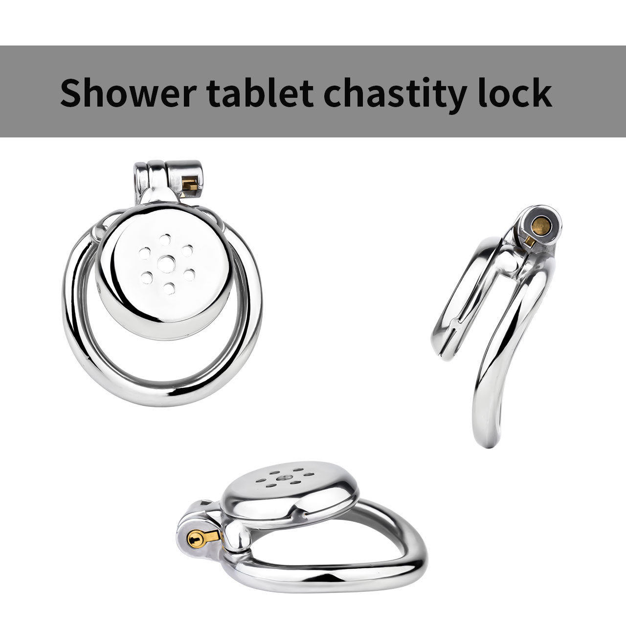 Metal Wrapped Flat Chastity Cage Discreet Penis Cage with Belt for Men