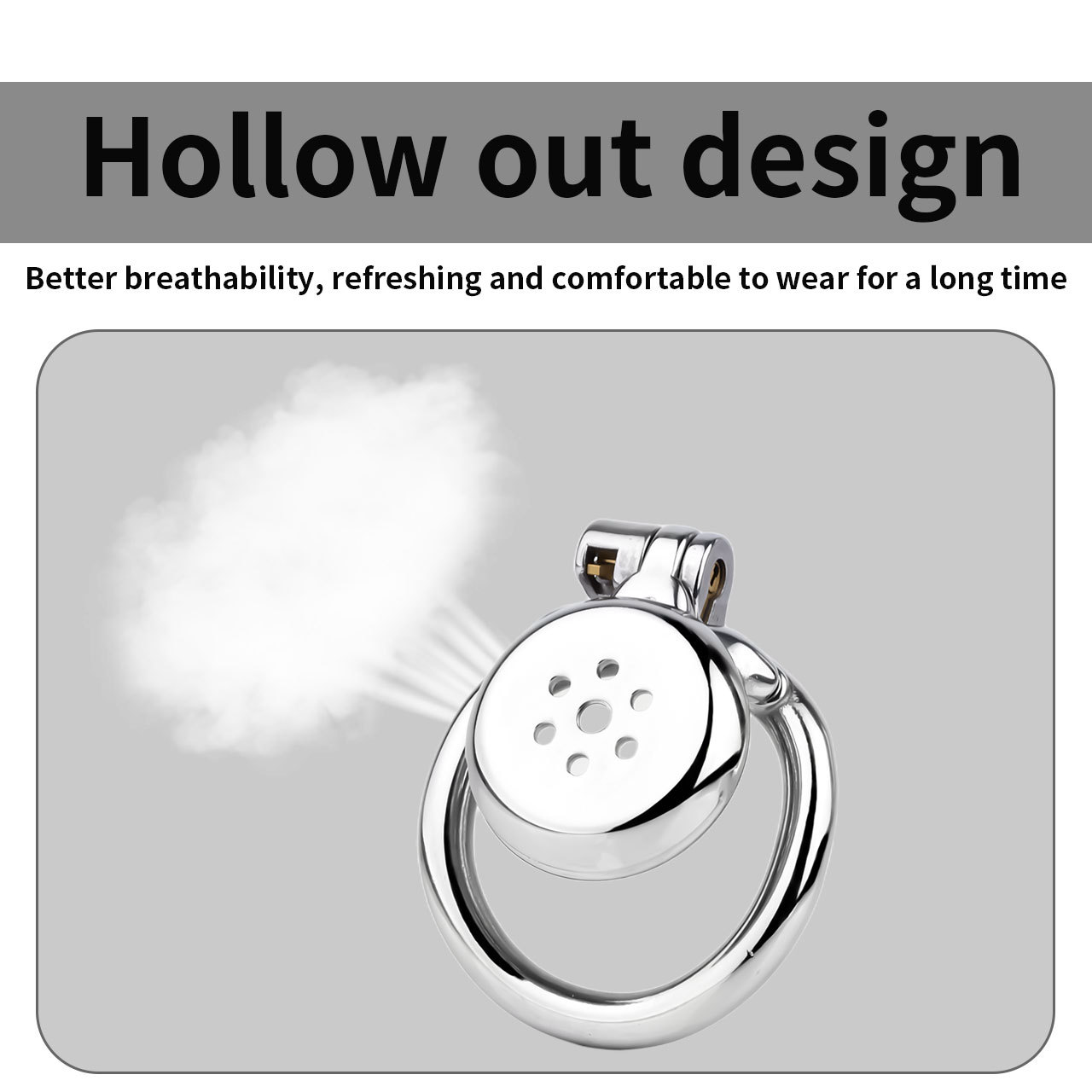 Metal Wrapped Flat Chastity Cage Discreet Penis Cage with Belt for Men