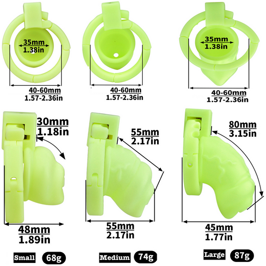small medium large resin chastity cages