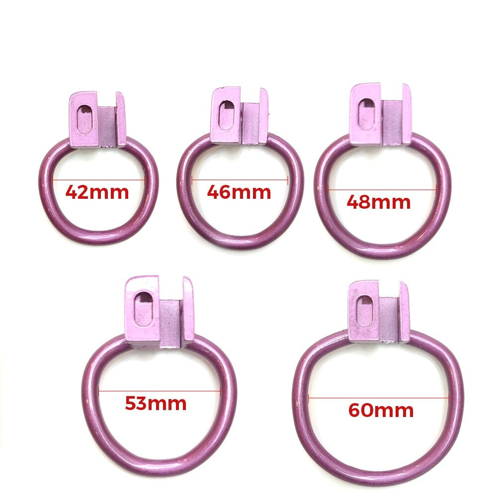 Purple 3D printed Chastity Cage with 2 Penis Rings - KeepMeLocked