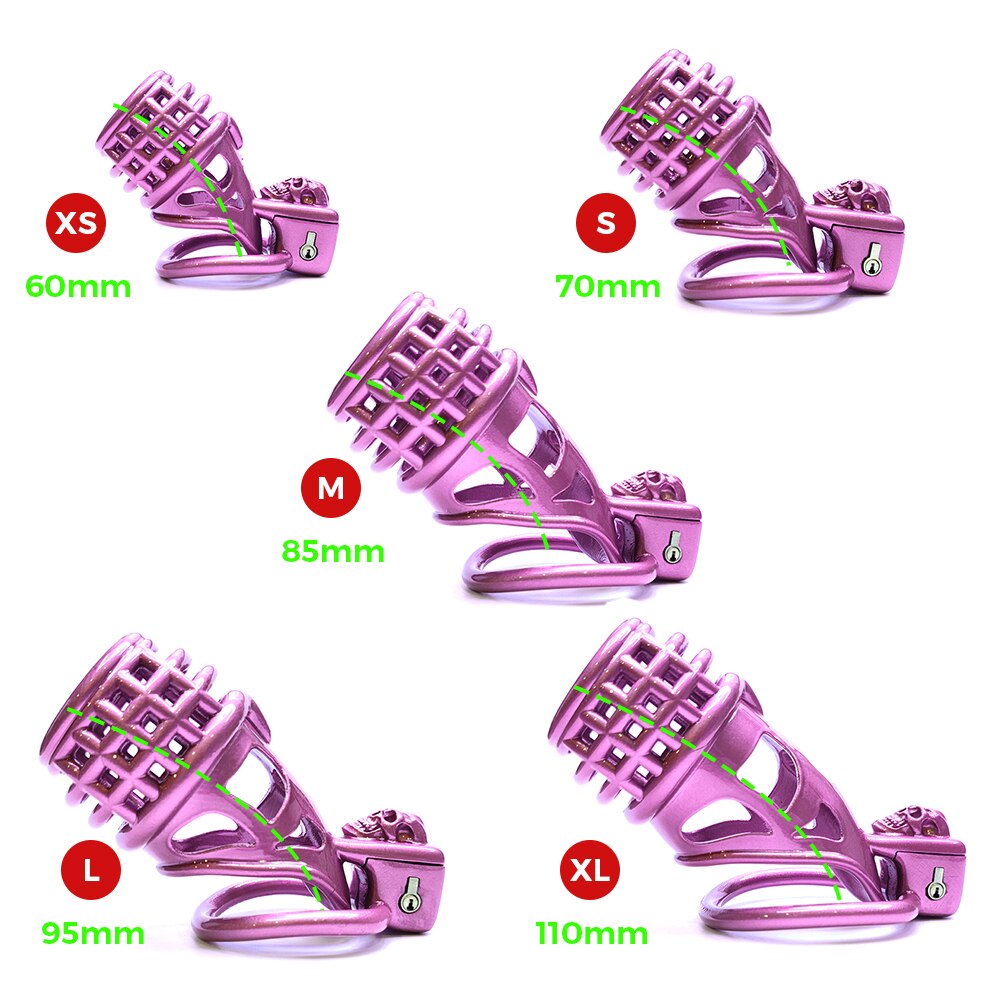 Purple 3D printed Chastity Cage with 2 Penis Rings - KeepMeLocked