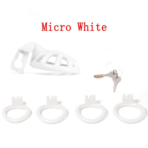 Pink Small Sissy Chastity Cage, Male Chastity Device With 4 Base Ring - KeepMeLocked